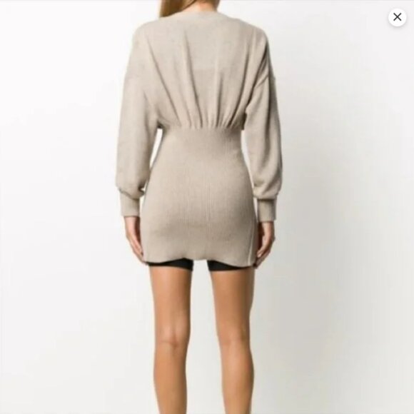 Alexander Wang Smocked Waist Cardigan, Light Oatmeal, Small - Picture 2 of 12